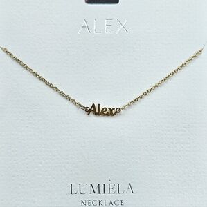 🌸 ALEX Script Name Chain Goldtone Necklace 🌸